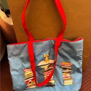 Stylish Blue and Red Tote Bag